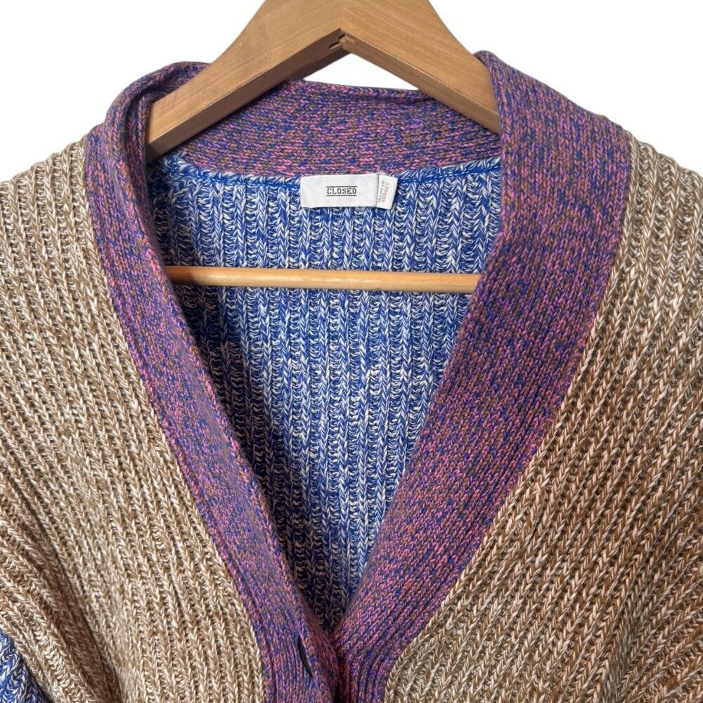Closed Color-Block Rib Knit V-Neck Cardigan - Size XS - Picture 4 of 8